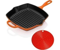 Virtuvės Indai - Le Creuset Signature Kvadratinė Grilio Keptuvė 26cm Indukcinė Indaplovėje Saugoma Raudona