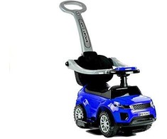Lean Cars Automobilis varomas kojomis su rankena tėvams 614W Mėlyna
