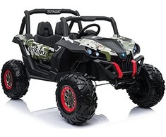 Lean Cars Dvivietis vaikiškas elektromobilis Buggy XMX603, juoda/žalia