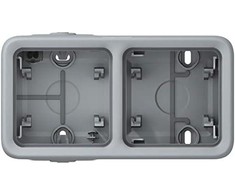 Legrand PLEXO55 Paviršius gali būti dvigubas horizontalus pilkas (069672)