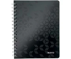 Leitz A4 PP WOW languotas sąsiuvinis, juodas 46380095