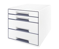 Leitz LEITZ CUBE WOW Schubl. Box perlweiss mitas 4 Schubward, tvirtas ir stabilus ansprechend 2-farbigem WOW Design in hochglanz - 52132001