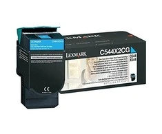 Lexmark C544, X544 žalsvai mėlyna ypač didelio našumo grąžinimo programa Tonerio kasetės kasetė, žalsvai mėlyna, 4000 puslapių