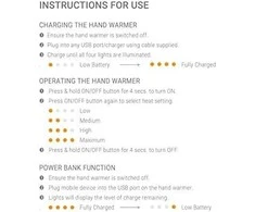 Įkraunamas rankų šildytuvas su įkroviklio funkcija Lifesystems Rechargeable Hand Warmer - Juoda