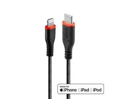 USB Kabelis - LINDY USB Type C į Lightning Laidas, M/M, 480Mbps, 0.5 m, Juodas