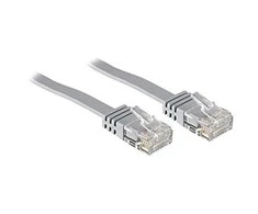Tinklo Kabelis - LINDY Cat.6 U/UTP Plokščias Tinklo Kabelis, RJ45, M/M, 250MHz, 32AWG, 2 m, Pilkas