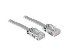 Tinklo Kabelis - LINDY Cat.6 U/UTP Plokščias Tinklo Kabelis, RJ45, M/M, 250MHz, 32AWG, 1 m, Pilkas