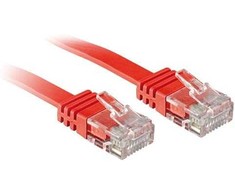 Tinklo Kabelis - LINDY Cat.6 U/UTP Plokščias Tinklo Kabelis, RJ45, M/M, 250MHz, 32AWG, 0.3 m, Raudonas