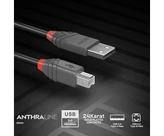 USB Kabelis - LINDY Anthra Line USB 2.0 Type A to B Laidas, 10 m, Juodas
