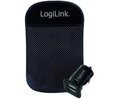 Įkroviklis LogiLink Logilink USB automobilio maitinimo šaltinis, 2x USB prievadas, 10.5W + neslystantis.