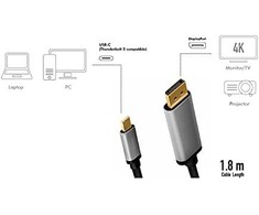 „LogiLink USB-C“ - „DisplayPort“ 1,8 m antgalis