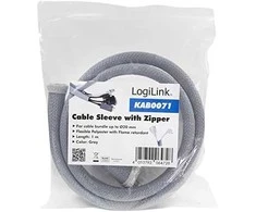 LOGILINK KAB0071 Kabelio mova su užtrauktuku Poliesteris Ø 30 mm pilkas 1m