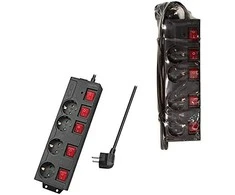 LogiLink 4 lizdai 1,5m juoda | jungiklis
