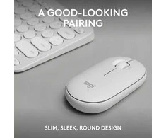 Klaviatūra ir pelė Logitech Pebble 2 Combo, baltos spalvos
