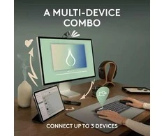 Klaviatūra ir pelė Logitech Pebble 2 Combo, baltos spalvos