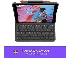 Klaviatūra LOGITECH Slim Folio, skirtas iPad (7, 8 ir 9 gen.) – BT – GRAPHITE – NORDIC
