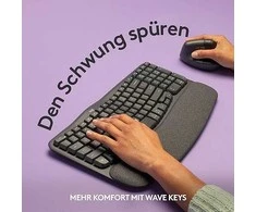Logitech Wave Keys Belaidė klaviatūra, RF belaidė + Bluetooth, US Int + UKR, Graphite