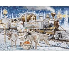 luca S Skaičiuotas kryželiu siuvinėjimo rinkinys "Santa’s Express Baltas" 54x35cm SBU5038