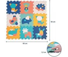 LUDI - Putplasčio dėlionė, putplasčio kilimėlis, 9 gyvūnai