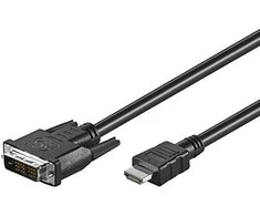 „Goobay“ GB DVI-D-HDMI KABLELIS 3M, DVI-D SINGLE-LINK 18+1 PIN, (BURK)