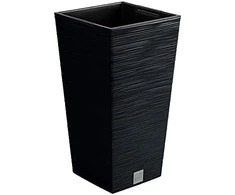 Prosperplast Vazonas FURU SQUARE LOW su įdėklu 11,4/5 L 200x200x380 mm antracito sp. Prosperp