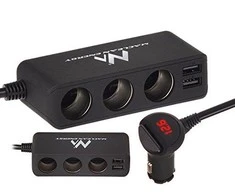 MACLEAN MCE117 Maclean MCE117 MultiPort automobilinis įkroviklis 3x12V žiebtuvėlis 2xUSB