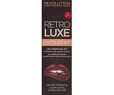 Set Makeup Revolution: Retro Luxe Matte Liquid Lipstick Royal 5.5 ml + Retro Luxe Lip Liner Royal, 1 g