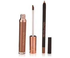 Set Makeup Revolution: Retro Luxe Metallic Liquid Lipstick Sovereign 5.5 ml + Retro Luxe Lip Liner Sovereign, 1 g