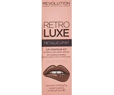 Set Makeup Revolution: Retro Luxe Metallic Liquid Lipstick Sovereign 5.5 ml + Retro Luxe Lip Liner Sovereign, 1 g