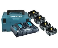 Makita Akumuliatorių ir dvigubo kroviklio komplektas LXT® 198091-4 18V • BL1860B x4 • DC18RD • LXT®