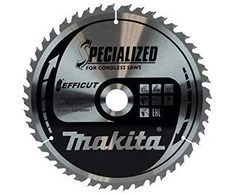Makita T.C.T. pjūklas EFFICUT 260X2.15X30mm 10° T45 B-64624 T.C.T • 260 x30 mm • T45 • 10° • Medienai