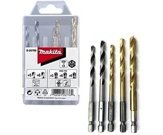 Grąžtas Makita 1/4" Grąžtų komplektas. (Medžiui 5, 6; Metalui 5,6,8) D-20769