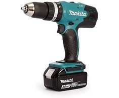 MAKITA smūginis suktuvas gręžtuvas DHP453SFE, 18V 2x3.0Ah 42/27Nm