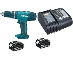 MAKITA smūginis suktuvas gręžtuvas DHP453SFE, 18V 2x3.0Ah 42/27Nm