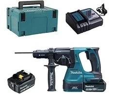 Makita DHR243RTJ Akumuliatorinis perforatorius 18 V 2x 5,0 Ah Li-ion, SDS-PLUS 2,0 J, 3,3kg LED, greitai pakeičiamas grąžto griebtuvas, BL-motor, MAKPACK