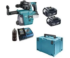Makita DHR243RTJW Akumuliatorinis perforatorius 18 V 2x 5,0 Ah Li-ion, SDS-PLUS 2,0 J, 3,3kg LED, greitai pakeičiamas grąžto griebtuvas, BL-motor