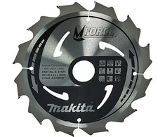 Makita T.C.T. pjūklas M-FORCE 190X2X30mm 15° T12 B-31974 T.C.T • 190 x30 mm • T12 • 15° • Medienai