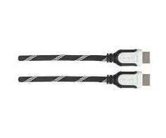 MANHATTAN Braided High Speed HDMI Cable with Ethernet HEC, ARC, 3D, 4K, HDMI Male to Male, Shielded, 0.5 m, Juodas/Baltas, 354745