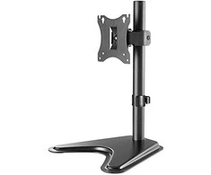 Laikiklis Manhattan Desk Mount for TV &amp; Monitors, Stand Assembly, Tilt/Swivel/Rotation, For screens 10" to 27", VESA compatibility: 75x75 and 100x100mm - check the dimensions of the four mounting holes on back of screen to ensure it fits, Max 7kg, Juodas, Bracket