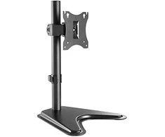 Laikiklis Manhattan Desk Mount for TV &amp; Monitors, Stand Assembly, Tilt/Swivel/Rotation, For screens 10" to 27", VESA compatibility: 75x75 and 100x100mm - check the dimensions of the four mounting holes on back of screen to ensure it fits, Max 7kg, Juodas, Bracket