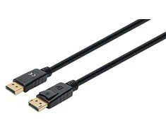 MANHATTAN 8K@60Hz DisplayPort DP 1.4 Cable, 1.0m, Palaiko 4K@144Hz, HDR, Paauksuoti kontaktai, juodas, 355568