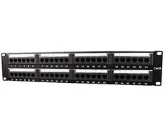 GEMBIRD NPP-C624-002 Gembird 19 patch panel 24 port 1U cat.6 su galinio kabelio valdymu, juodas