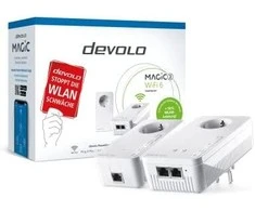 Maršrutizatorius Zebra „devolo Magic 2 WiFi 6 Powerline“ pradinis rinkinys: 1 x „devolo Magic 2 WiFi 6“ adapteris, 1 x „devolo Magic 2 LAN“ adapteris