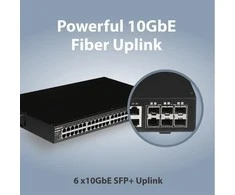 Šakotuvas EDIMAX 54 prievadų Gigabit Web Smart jungiklis su 6 SFP+ 10G prievadais