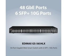 Šakotuvas EDIMAX 54 prievadų Gigabit Web Smart jungiklis su 6 SFP+ 10G prievadais