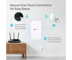 TP-LINK | Tinklo ilgintuvas | RE300 | 802.11ac | 2.4GHz/5GHz | 300+867 Mbit/s | Ethernet LAN (RJ-45) jungtys: Ne | MU-MiMO: Ne | ne PoE | Antenos tipas: 2 vidinės