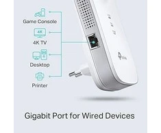 TP-LINK | AC1900 Wi-Fi Range Extender | RE550 | 802.11ac | 2GHz/5GHz | 600+1300 Mbit/s | 10/100/1000 Mbit/s | Ethernet LAN (RJ-45) jungtys 1 | MU-MiMO No | no PoE | Antenna type 3xExternal