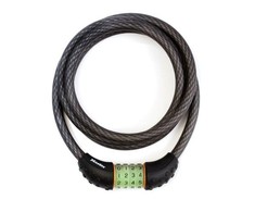 Master Lock Masterlock Pinta plieninė dviračio spyna juodu vinilo apvalkalu su 4 skaitmenų užraktu