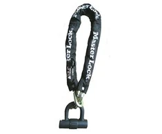 Masterlock MASTER LOCK Grūdinto plieno spyna juodu nailoniniu apvalkalu su "U" formos mini užraktu ir 4 raktais