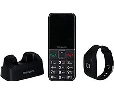 Mobilusis telefonas Maxcom Comfort MM735 su įkrovimo stotele + mygtukas SOS juodos spalvos